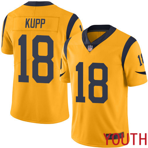 Los Angeles Rams Limited Gold Youth Cooper Kupp Jersey NFL Football #18 Rush Vapor Untouchable->youth nfl jersey->Youth Jersey